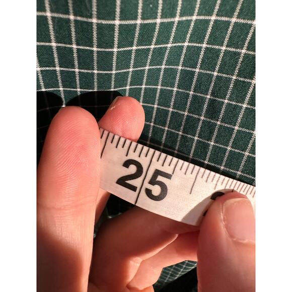 LL Bean Shirt Mens Large Green Plaid Button Wrinkle Free Ultrasoft Windowpane - Picture 5 of 5